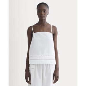 Everlane Women's Lace Trim Tank in White, Size 2, Cotton